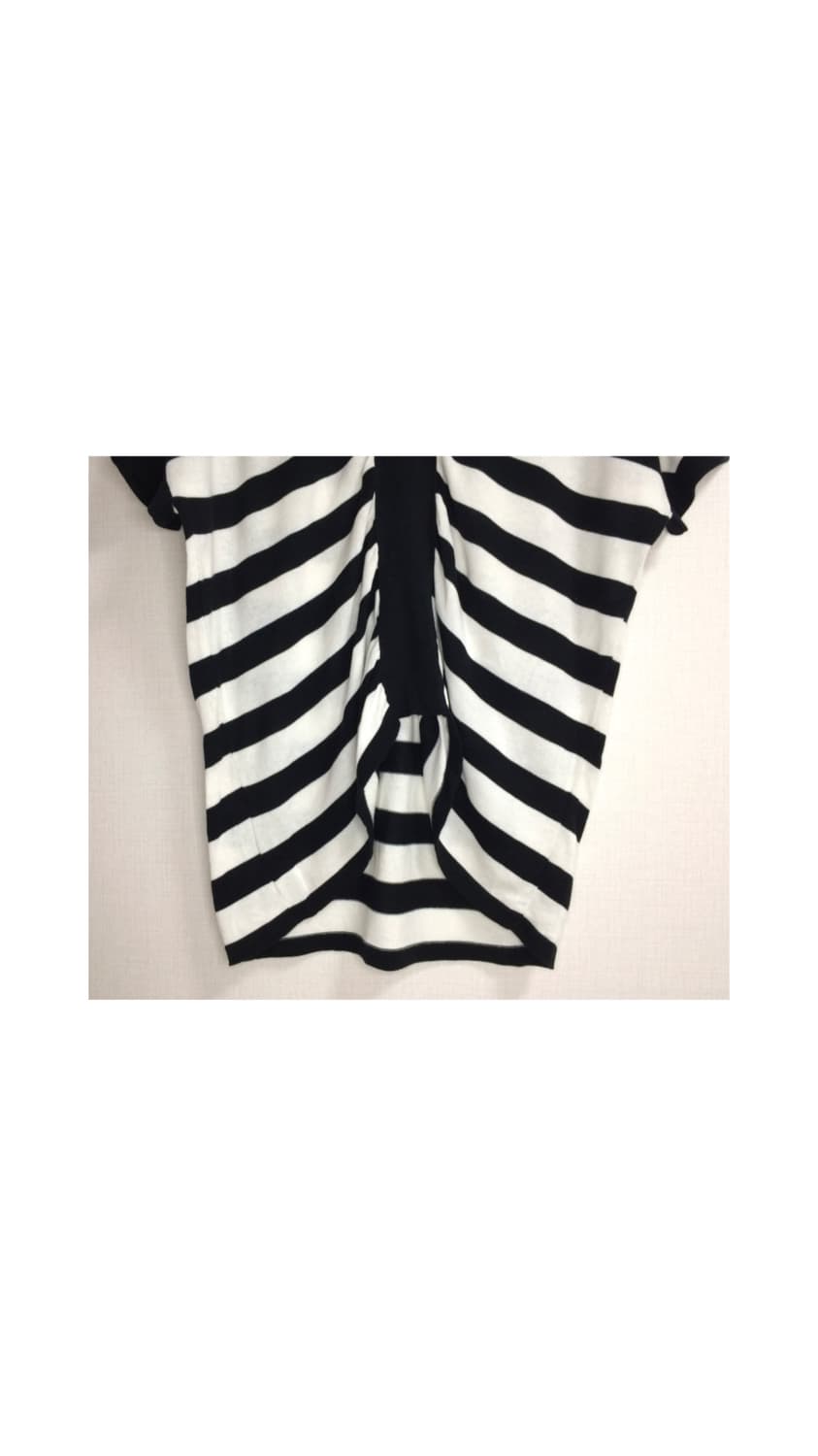 빈티지 블랙 화이트 스트라이프 셔링 박시 니트 튜닉 상품이미지3