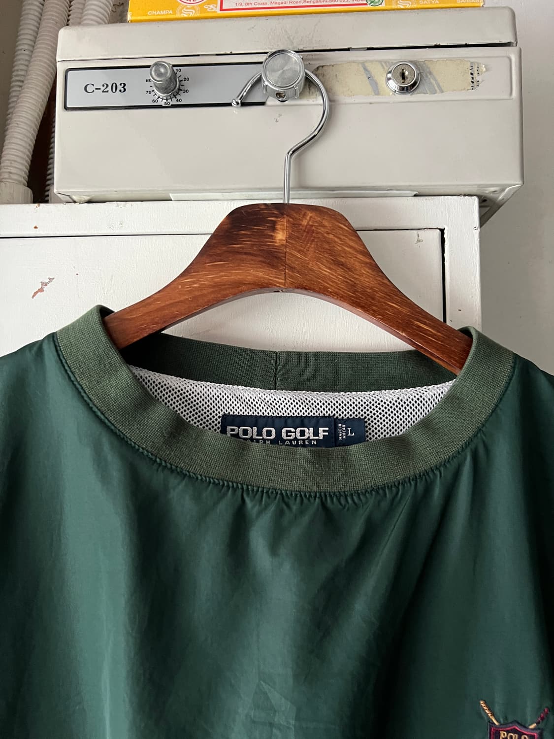 [L]90's 폴로 랄프로렌 골프 빈티지그린 나일론 웜업 상품이미지2