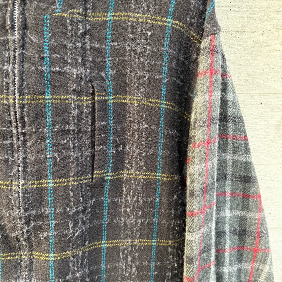 언더커버 블랙 울 체커 후드 자켓 상품이미지4