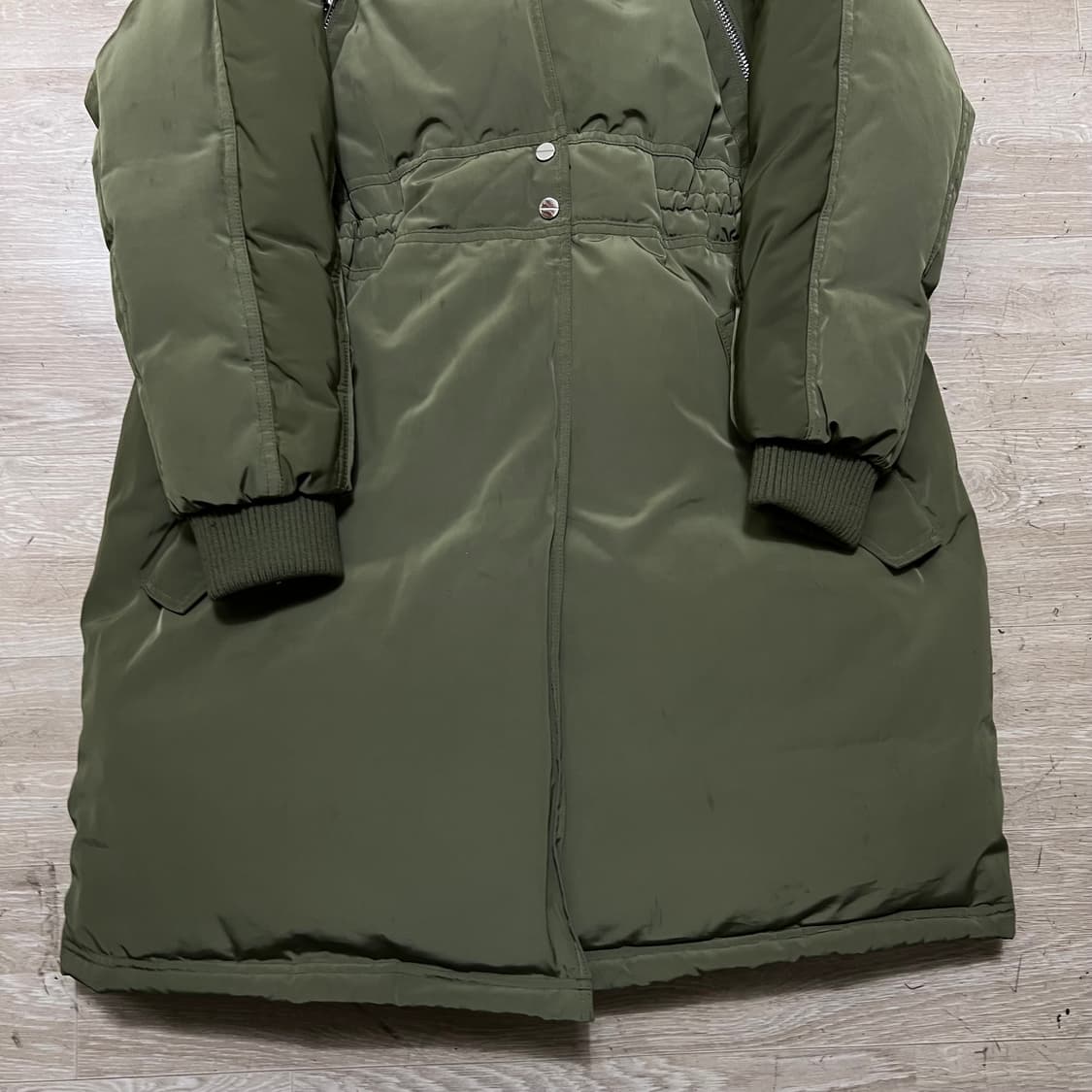 JS 뉴욕 여성 프리미엄 다운 퍼후드 롱 야상패딩 점퍼 [카키] FREE 상품이미지3