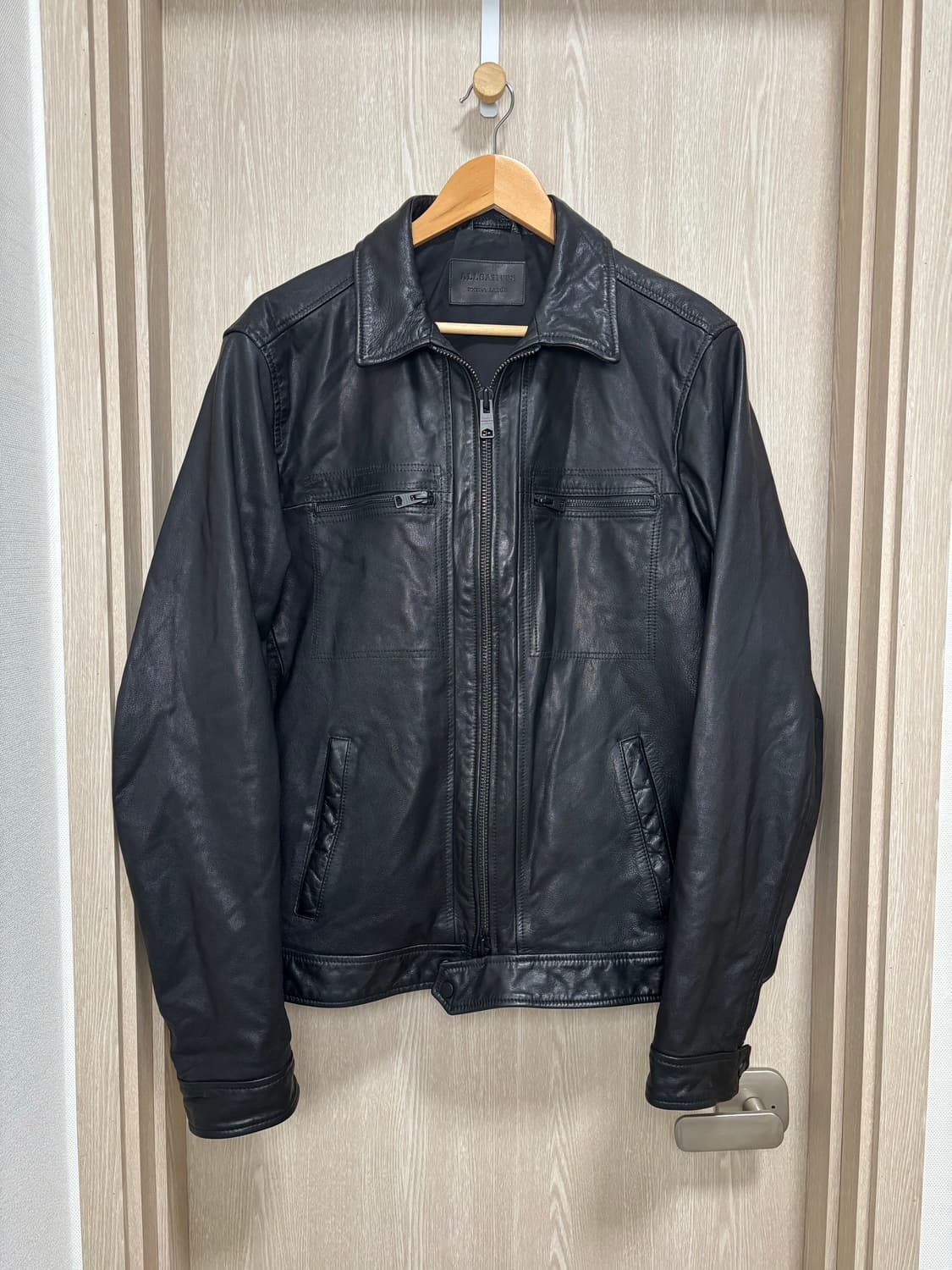 새상품급)올세인츠 집업 가죽자켓XL/105/블랙 상품이미지2