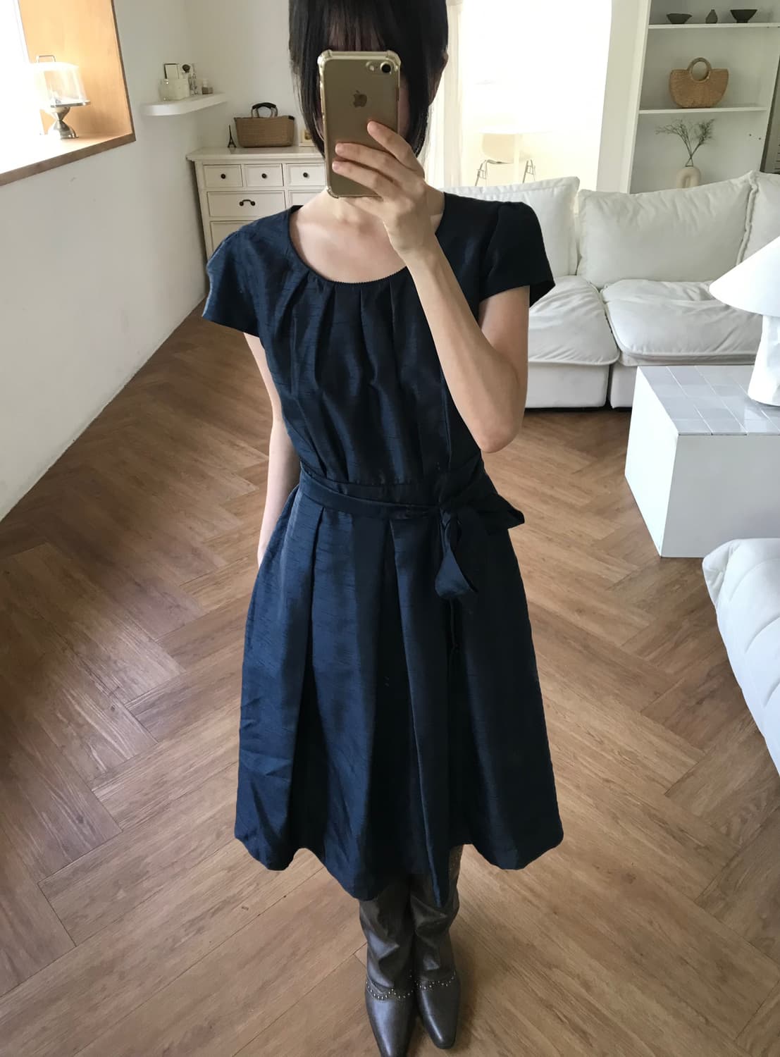 vintage strap navy one-piece 상품이미지2