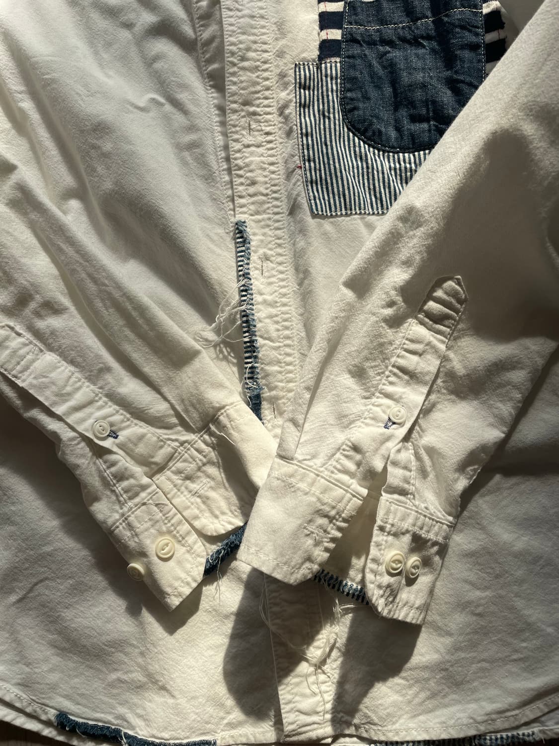 ASPESI 패치워크 화이트 셔츠 M 상품이미지3