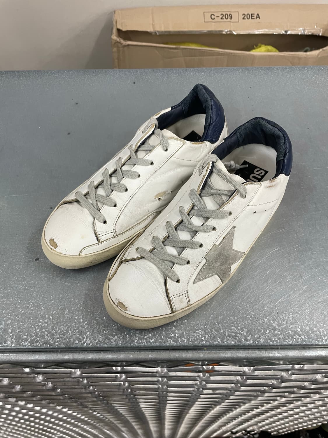 골든구스 슈퍼스타 화이트 크림 블루탭 36 상품이미지2