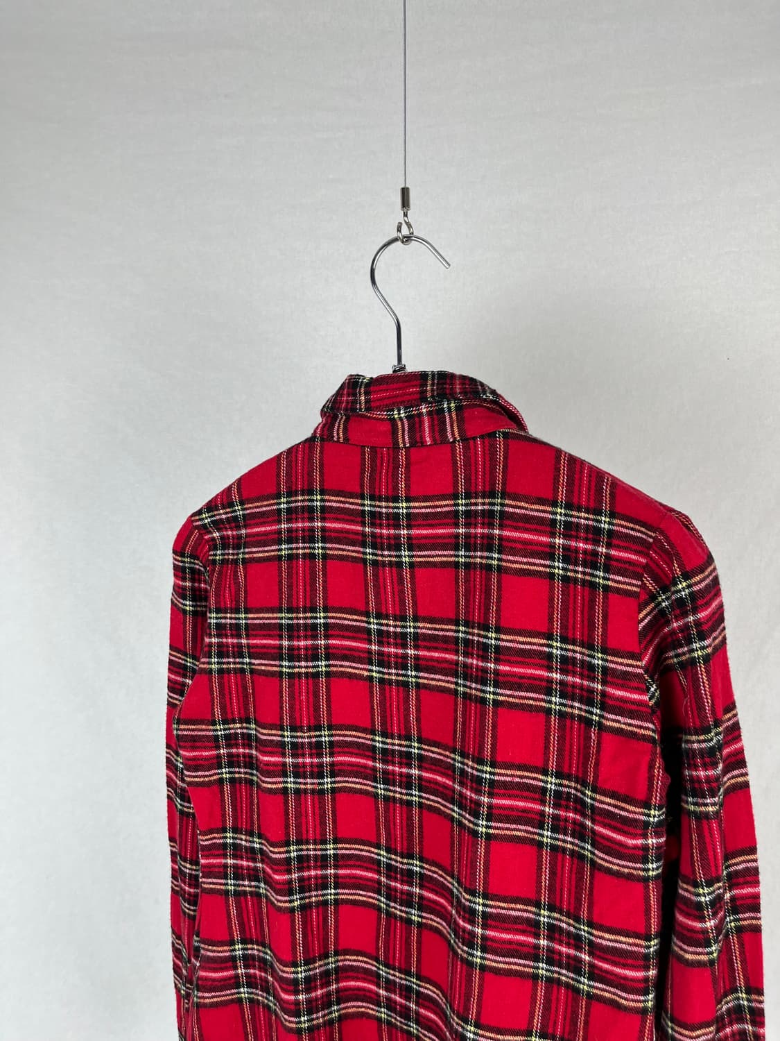 Vintage 셔링 레드컬러 체크 셔츠  상품이미지4