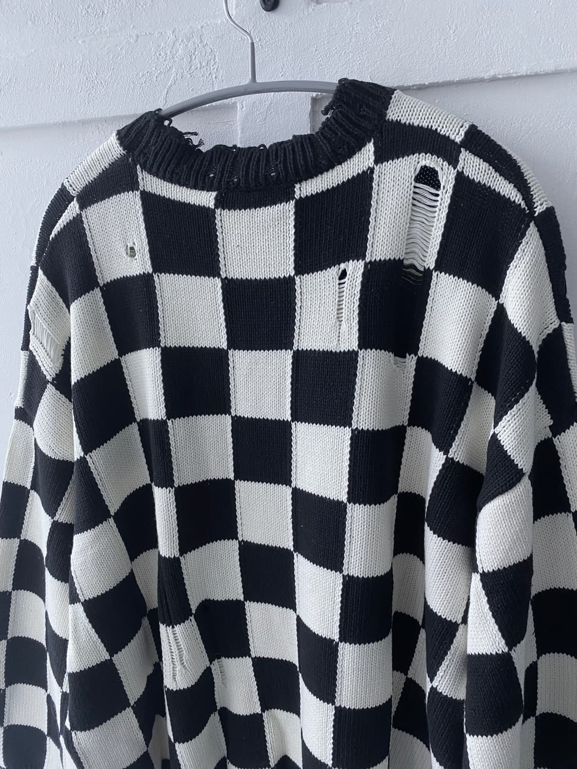 [R13] 체커보드 오버사이즈 니트 상품이미지4
