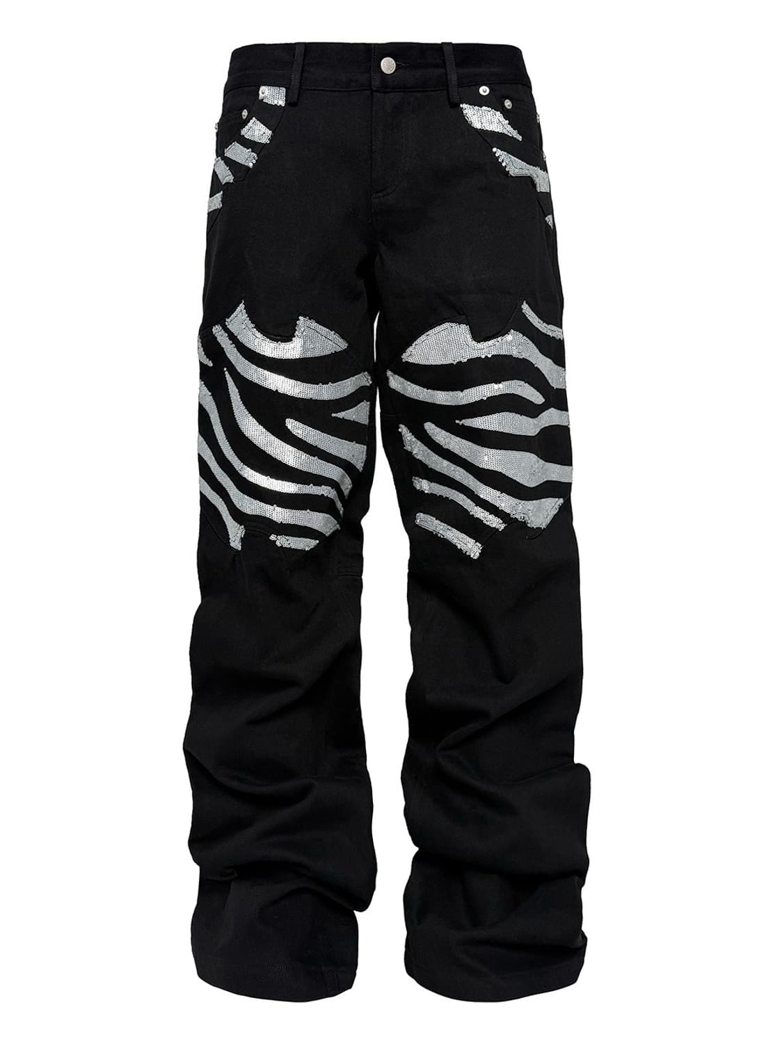 Skeleton Embroidery Straight Pants  상품이미지1