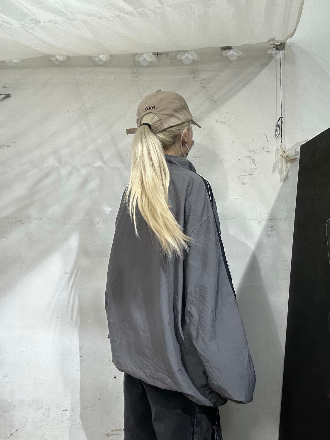 리복 차콜 올드스쿨 오버핏 트랙 자켓 바람막이 블랙 사이드 라인 y2k  상품이미지3