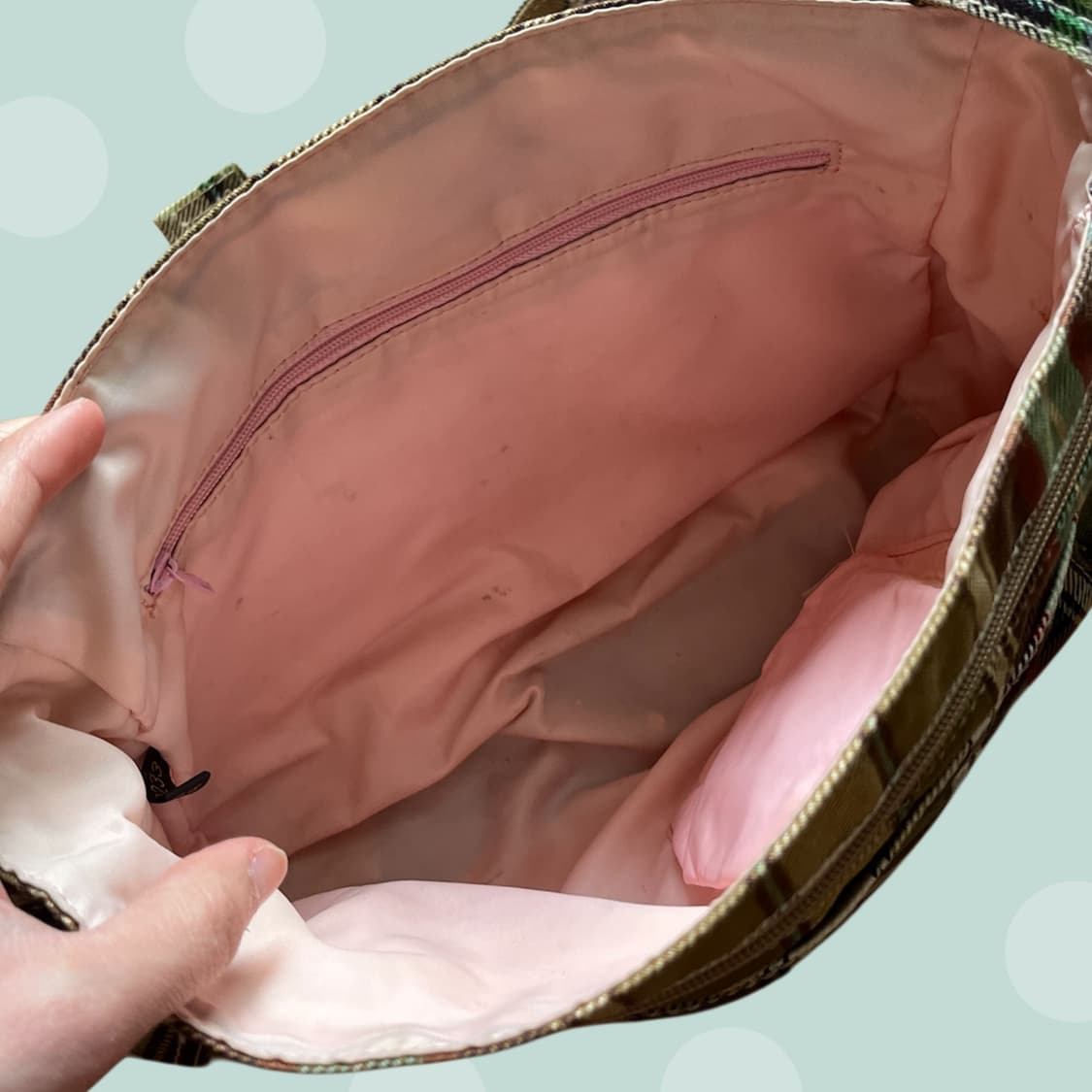 모리걸 빈티지 체크무늬 크로스백 상품이미지7