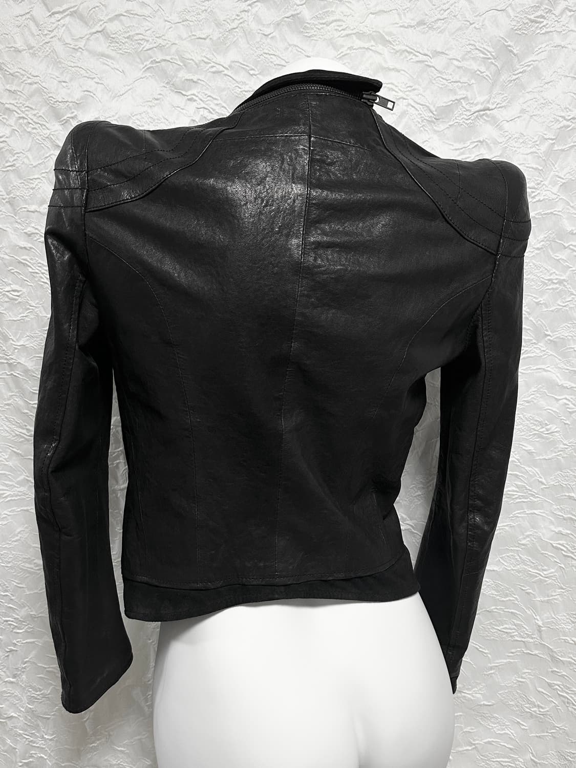 빈티지 3-way 더블 지퍼 쉽스킨 양가죽 레더 자켓 상품이미지7