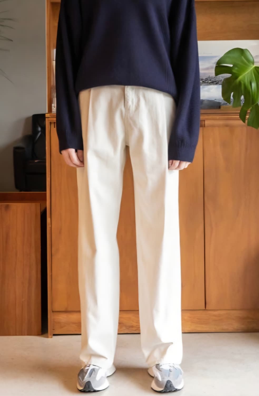 Begin 202 원턱 와이드 데님 화이트베이지 1사이즈 상품이미지1