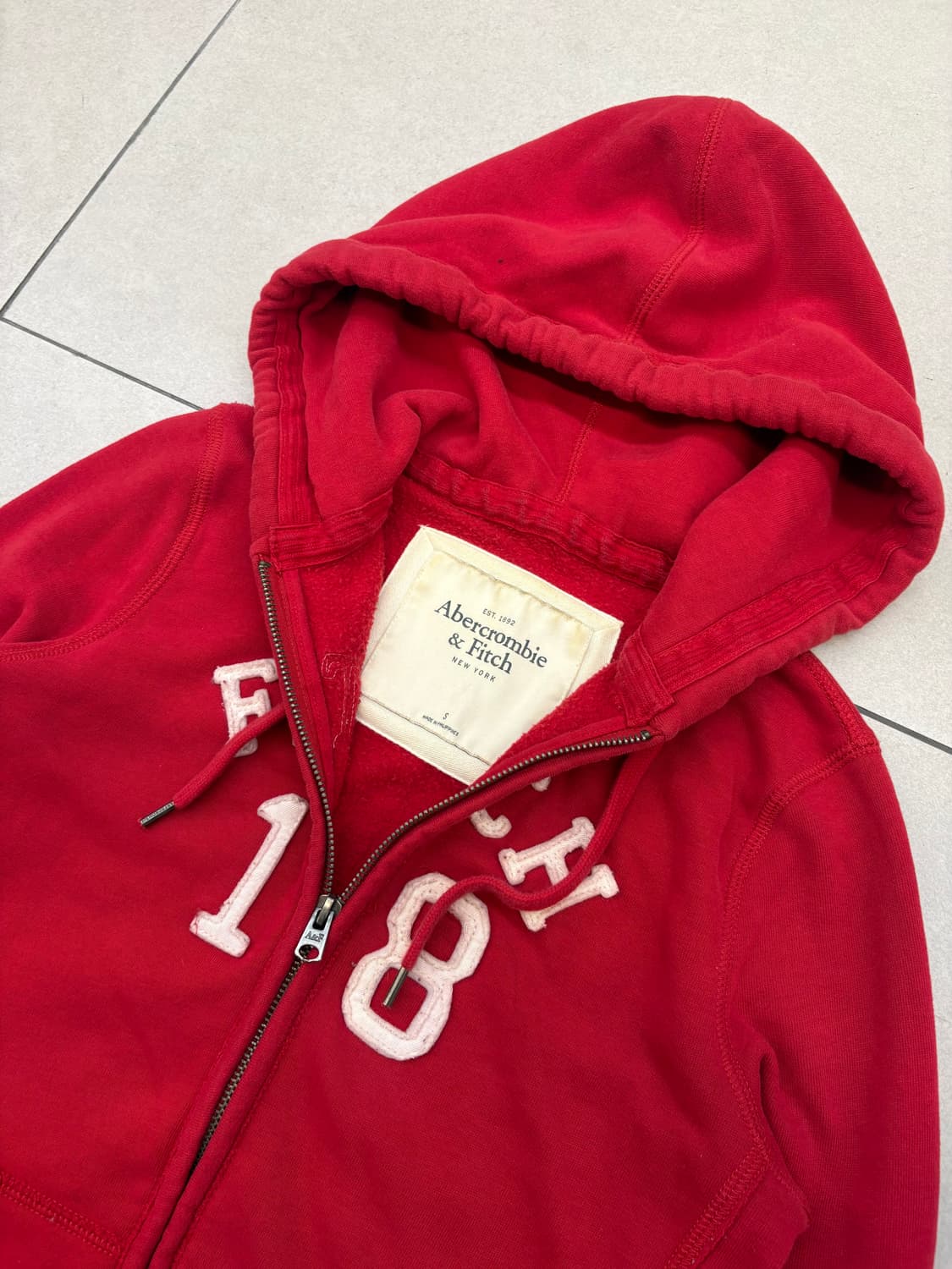 아베크롬비 피치 레드 후드집업 상품이미지5