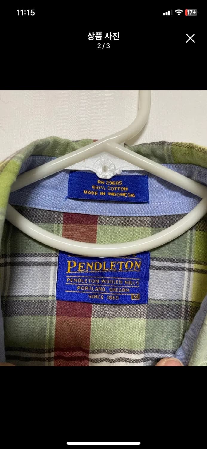 [PENDLETON] 펜들턴 코튼 체크 반팔셔츠 M사이즈 상품이미지2