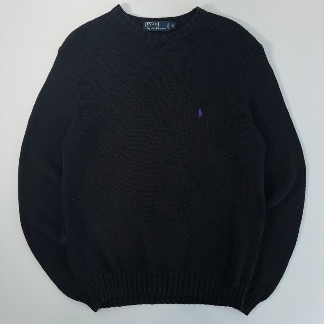 Polo 폴로 랄프로렌 블랙 퍼플 포니 라운드 니트 상품이미지1