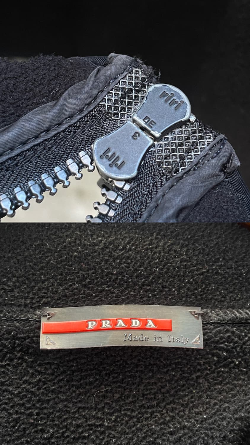 Rare!)00s Prada Sports Black Fleece Zip 상품이미지7
