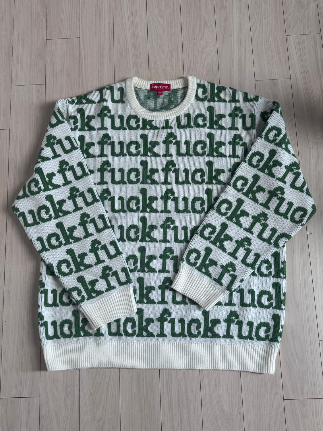 슈프림 니트 Supreme Fuck Sweater White - 22SS 상품이미지1