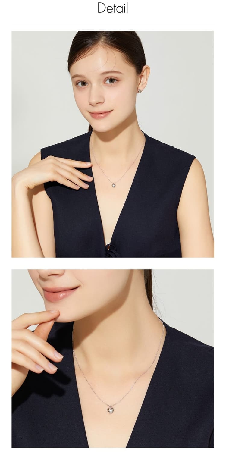 (새상품) 미개봉 스톤헨지 실버 하트 통통 큐빅 목걸이 SC24C04E 상품이미지2