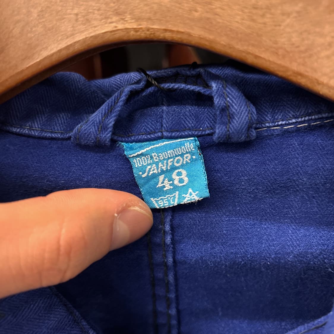 60~70s 피오니어 오리지널 프렌치 워크 자켓 헤링본 트윌 N800 상품이미지7