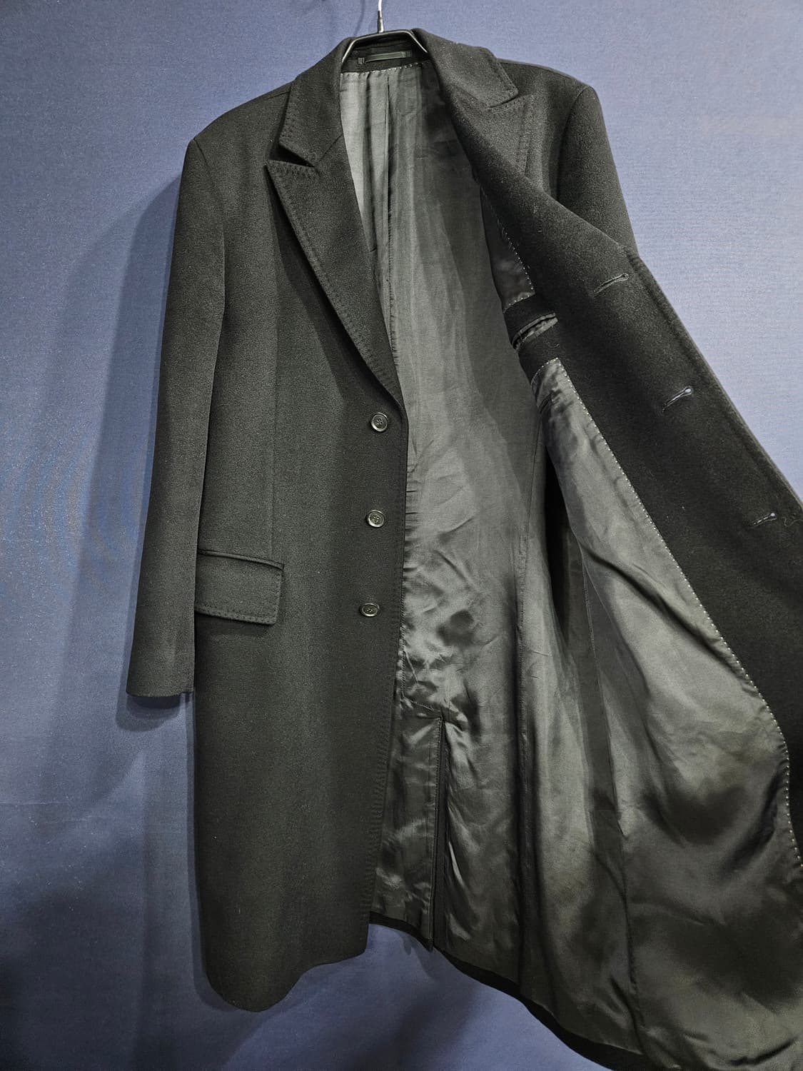 휴고보스 블랙컬러 남성 슬림핏 100 롱코트  상품이미지8