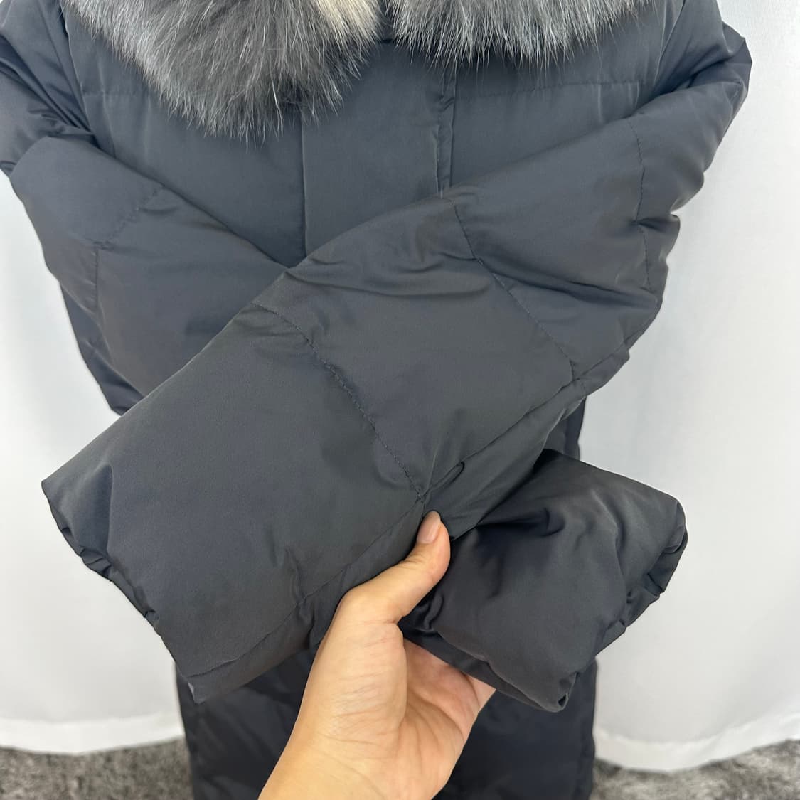 잇미샤 여자 폭스퍼 후드 롱패딩 44-66 상품이미지6