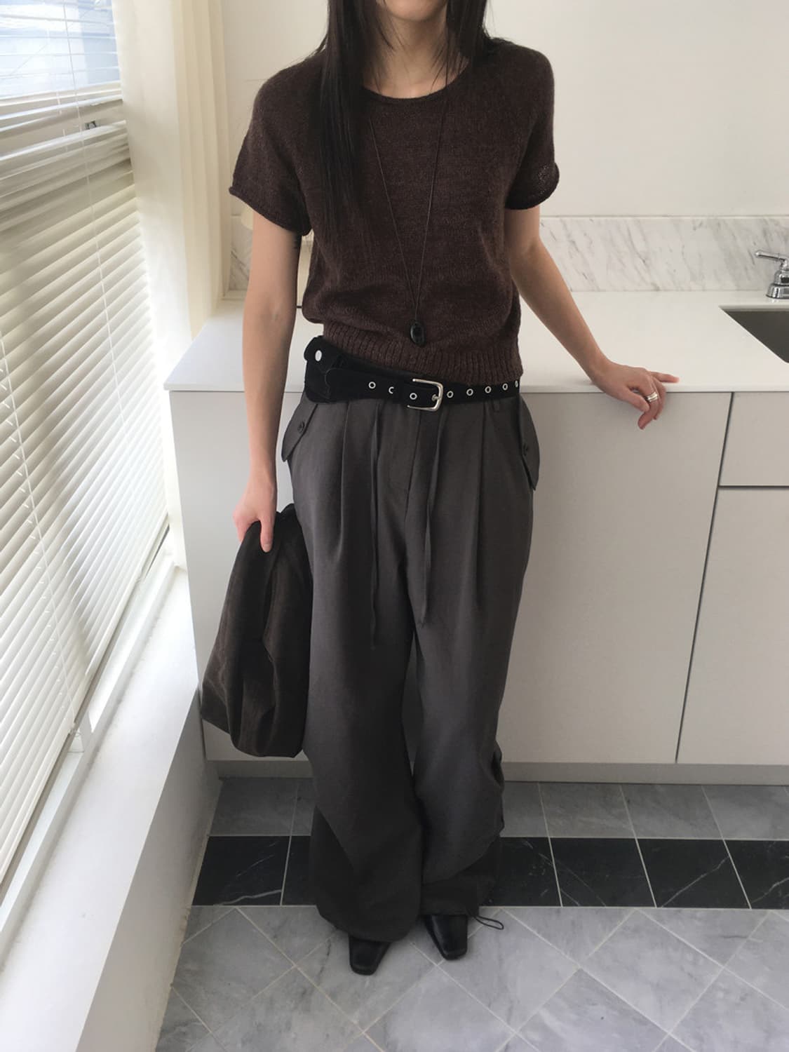 미엔느 mienne 포키 스웨이드 벨트백 상품이미지3