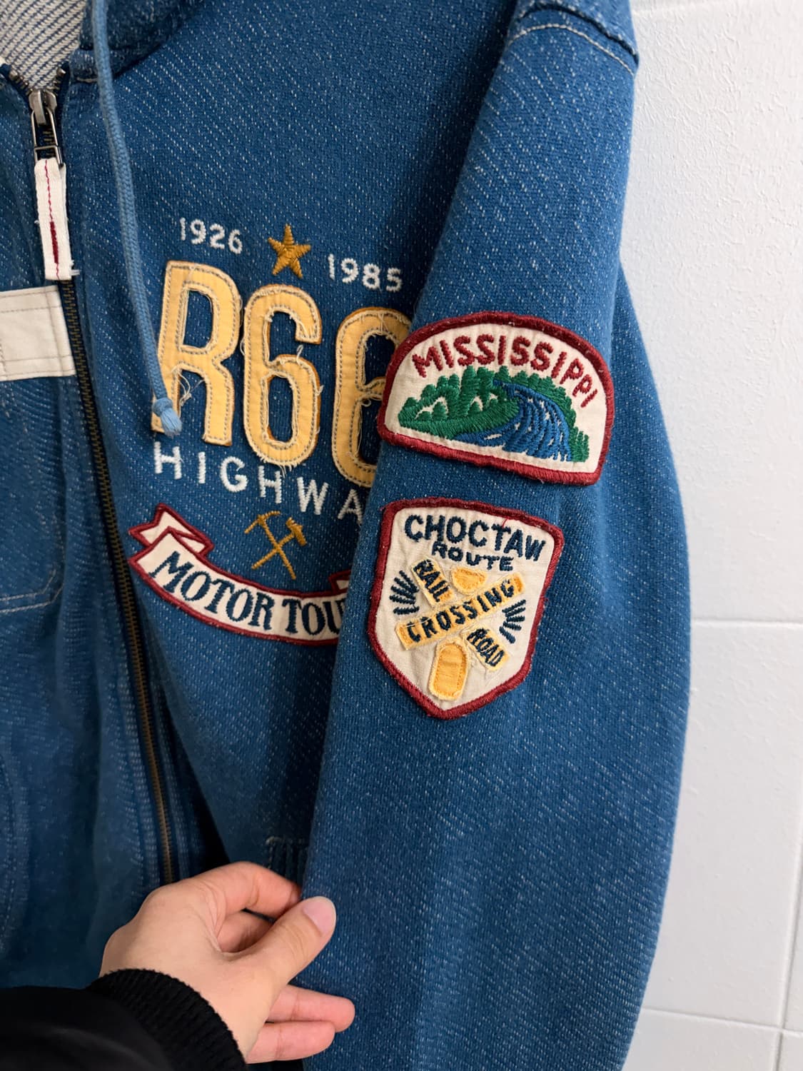 아비렉스 모터 투어 패치 블루 후드집업 상품이미지4