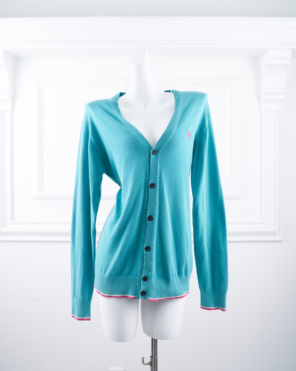 Burberry 블랙라벨 스카이블루 브이넥 가디겈 상품이미지1