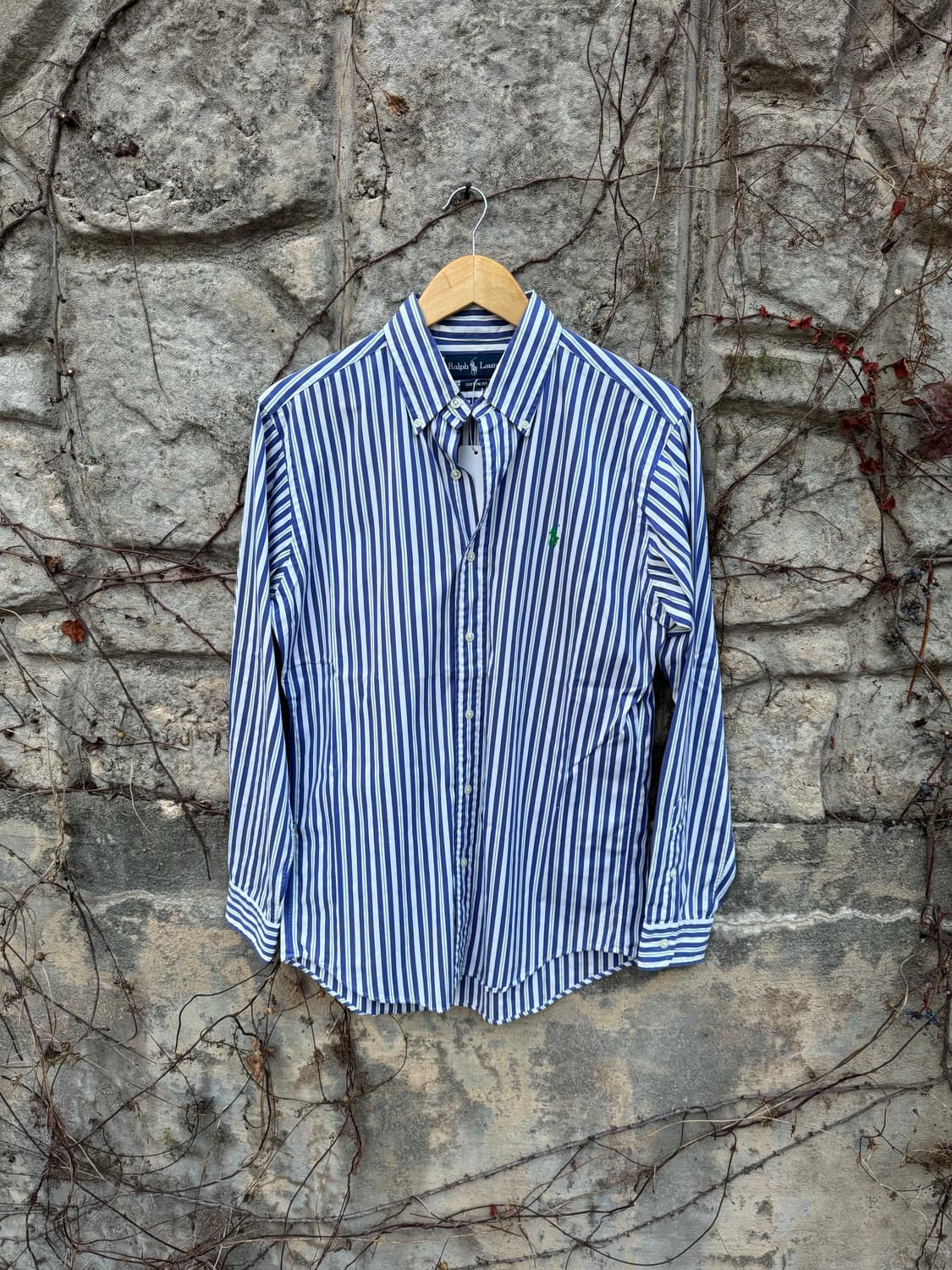 폴로 랄프로렌 빈티지 네이비 그린 스트라이프 클래식 셔츠  상품이미지1