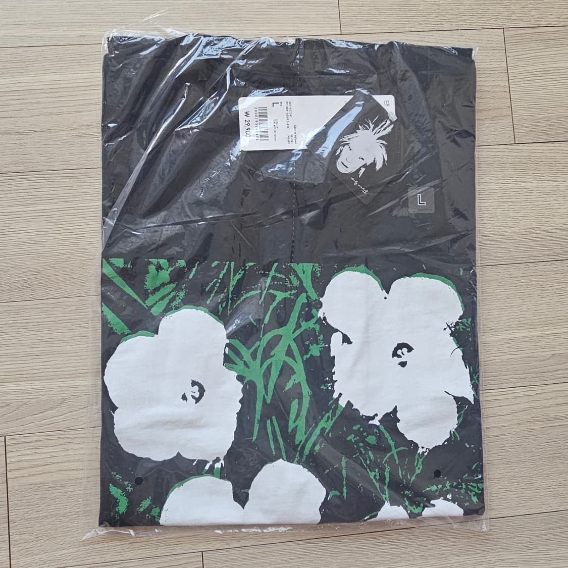L XL 새제품) 유니클로 UT 앤디 워홀 C 반팔 티셔츠 플라워 105 상품이미지5
