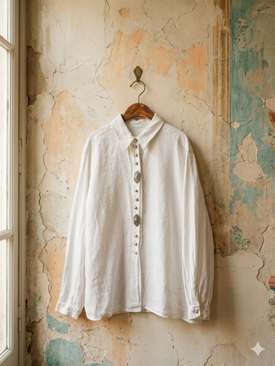 티롤리언 린넨 화이트 셔츠 상품이미지1