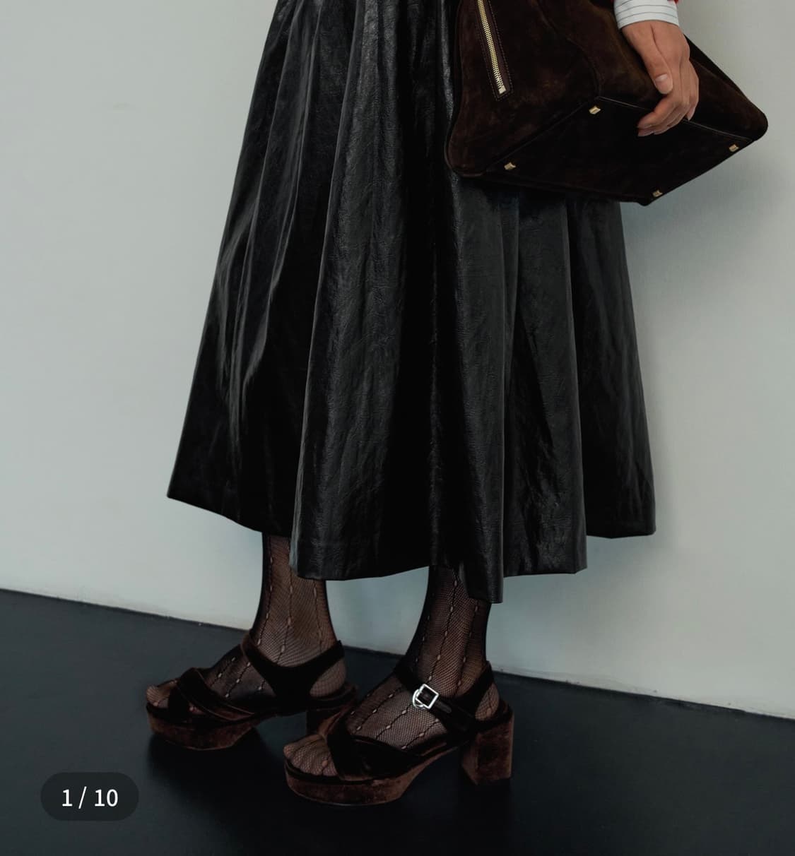 ORR 크랙 레더 스커트 XS 블랙 상품이미지4