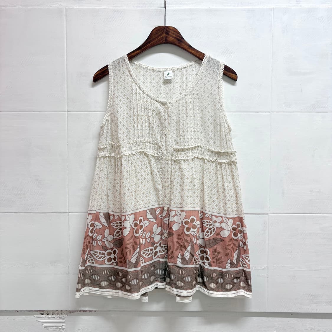 pyumosso 에스닉 히피 캉캉 블라우스 슬리브리스  JPN 상품이미지1