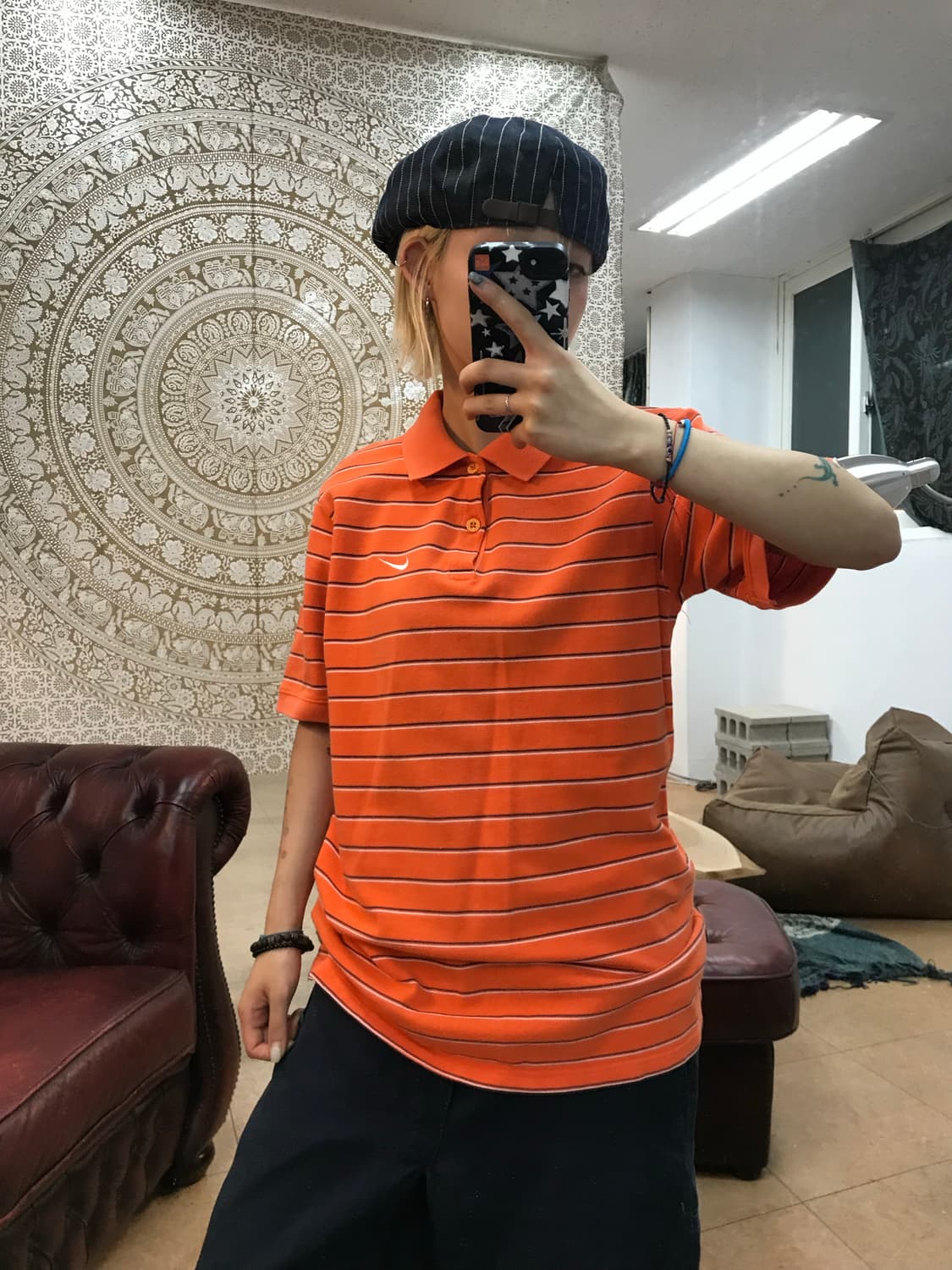 나이키 스트라이프 반팔 카라티 상품이미지2