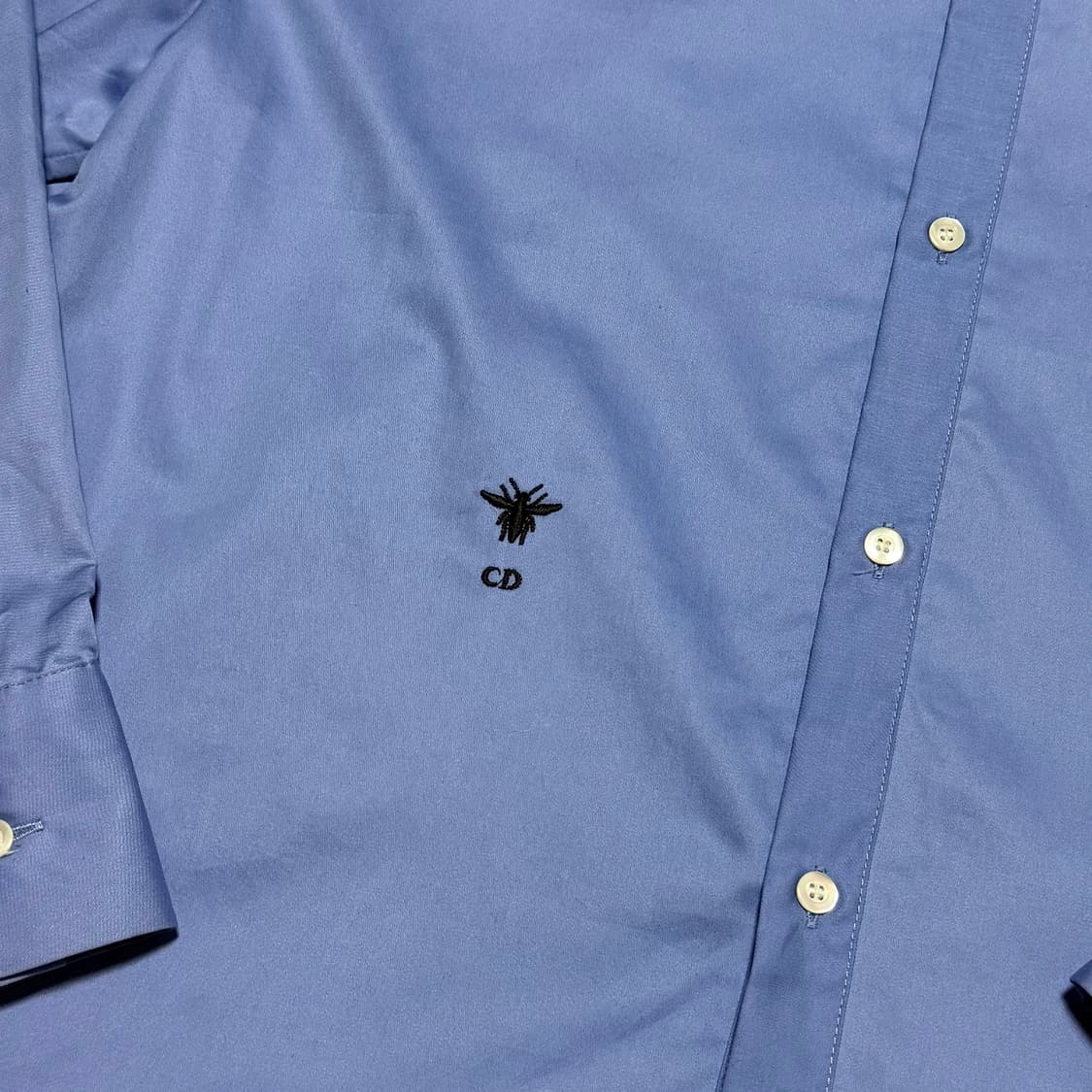 크리스찬 디올 CD 벌 자수 로고 블루 코튼 셔츠 (정품) 상품이미지3