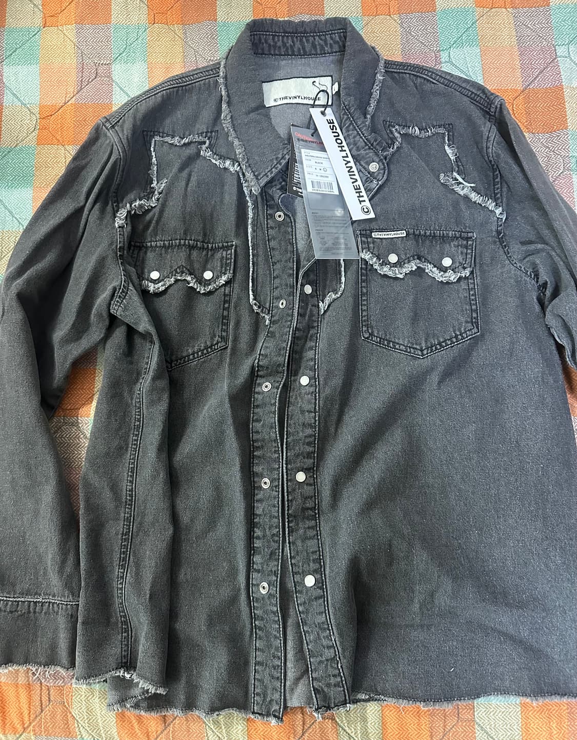 더바이닐하우스 Western denim shirt 블랙 L 상품이미지1