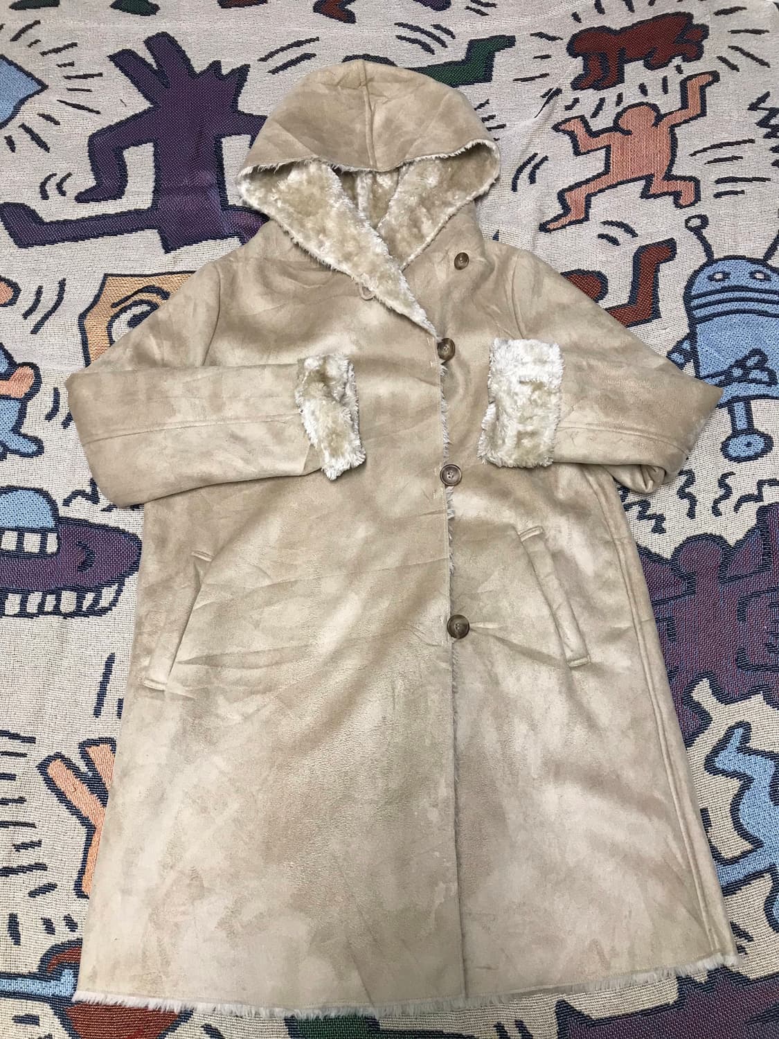 일본빈티지 모리걸 베이지  털 코트 상품이미지1