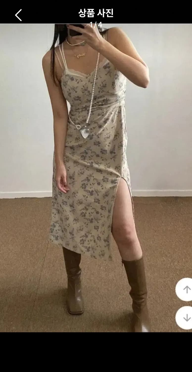 플라워 코듀로이 슬릿 백예린 원피스 상품이미지5