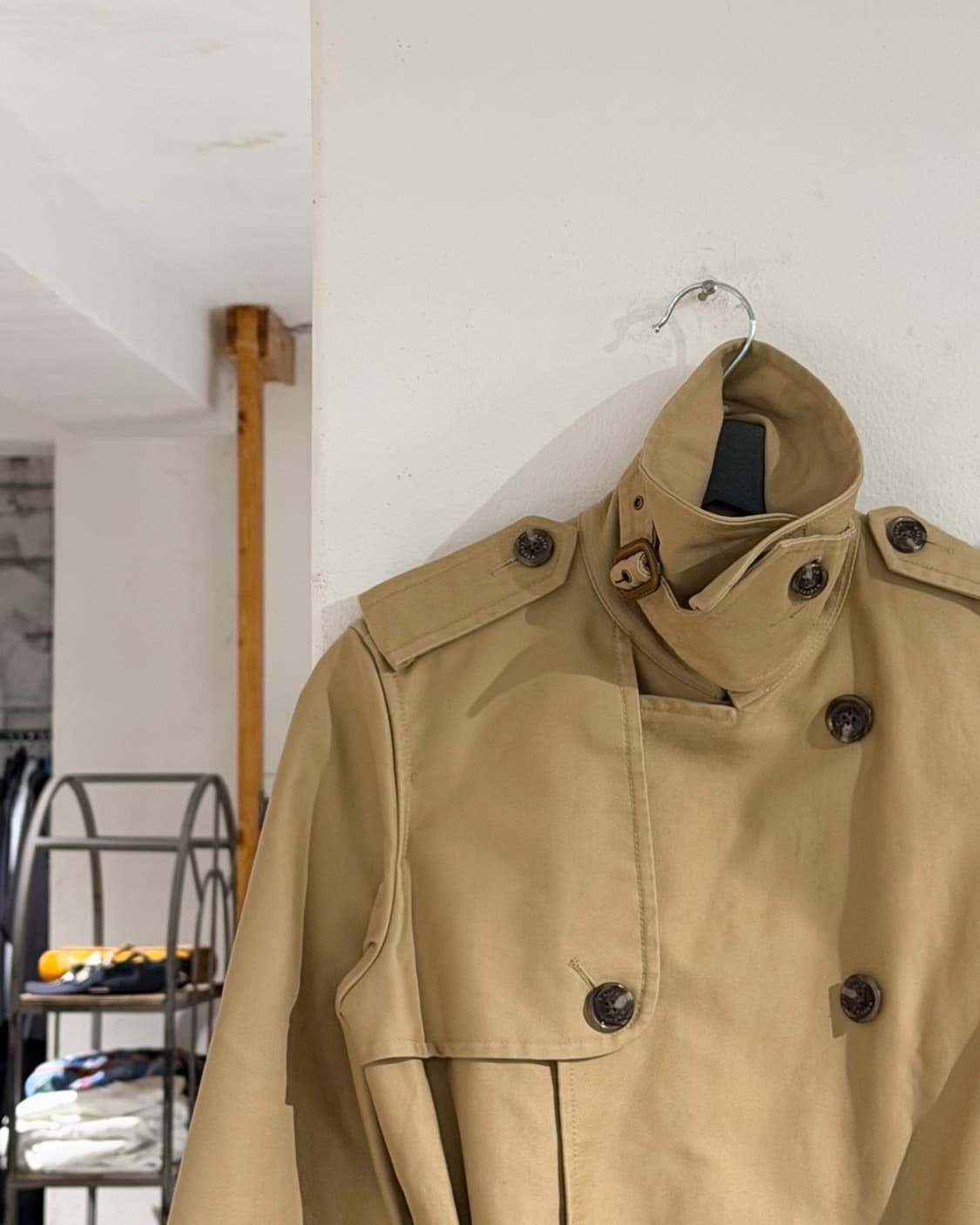 랄프로렌 베이지 더블 브레스트 쇼츠 트렌치 코트 상품이미지2