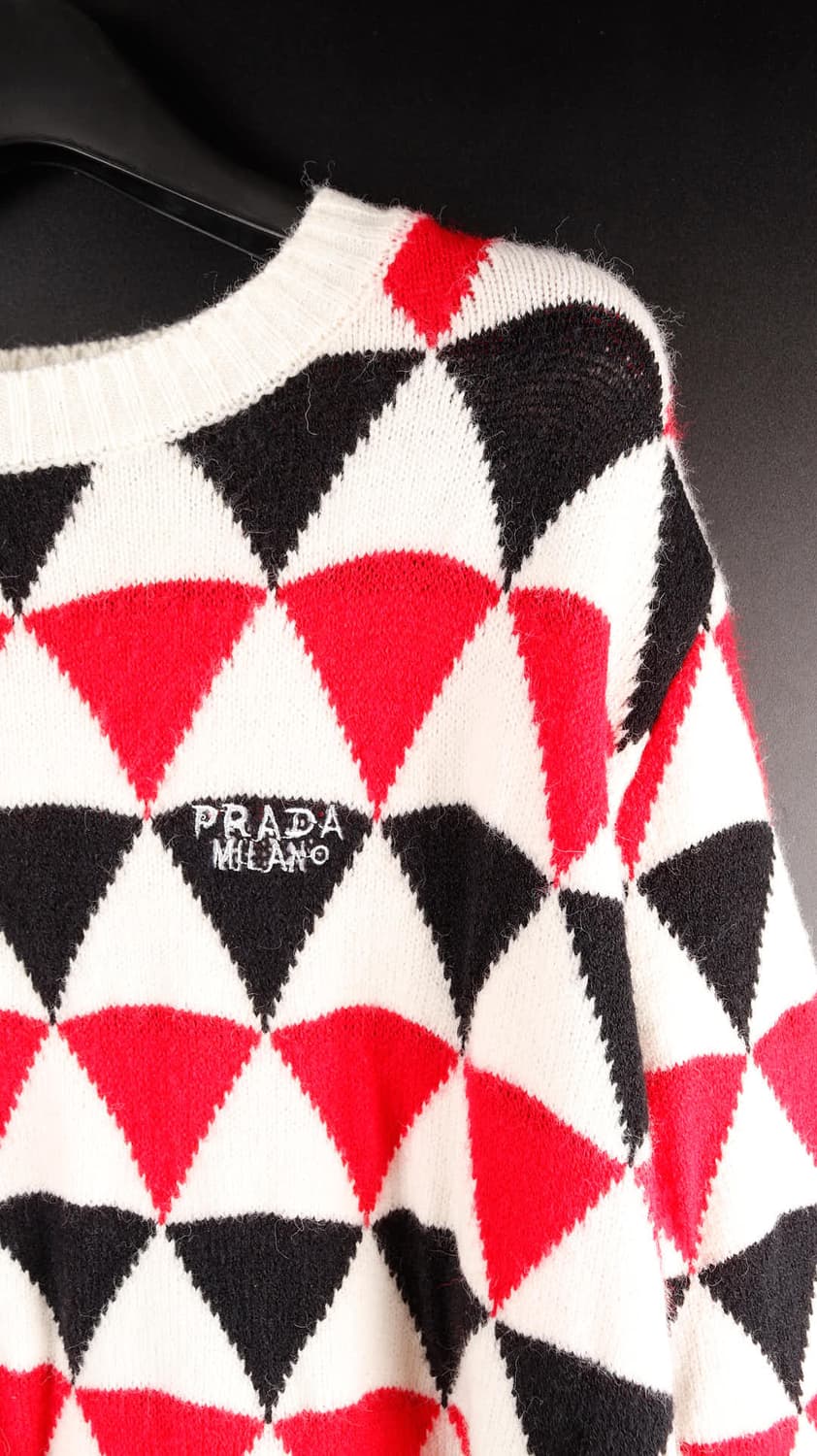 프라다 자카드 프린트 크루넥 캐시미어 니트 상품이미지3