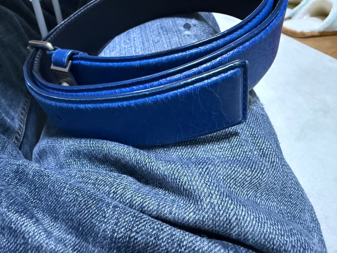 발렌시아가 스퀘어 레더 벨트 블루  상품이미지7