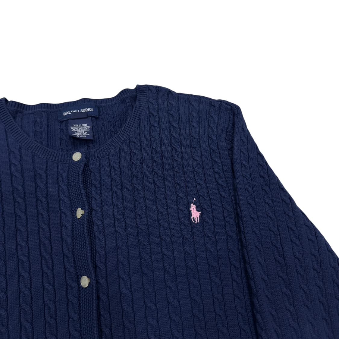 폴로 랄프로렌 핑크 포니 프릴 네이비 가디건 XL 상품이미지2