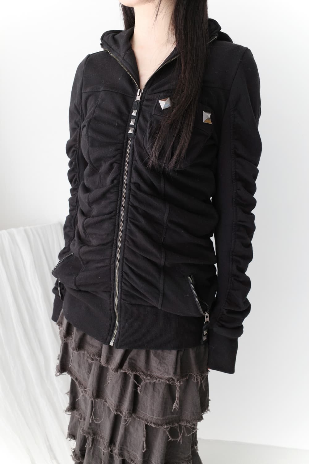 dosch) shirring hood zip-up 상품이미지6