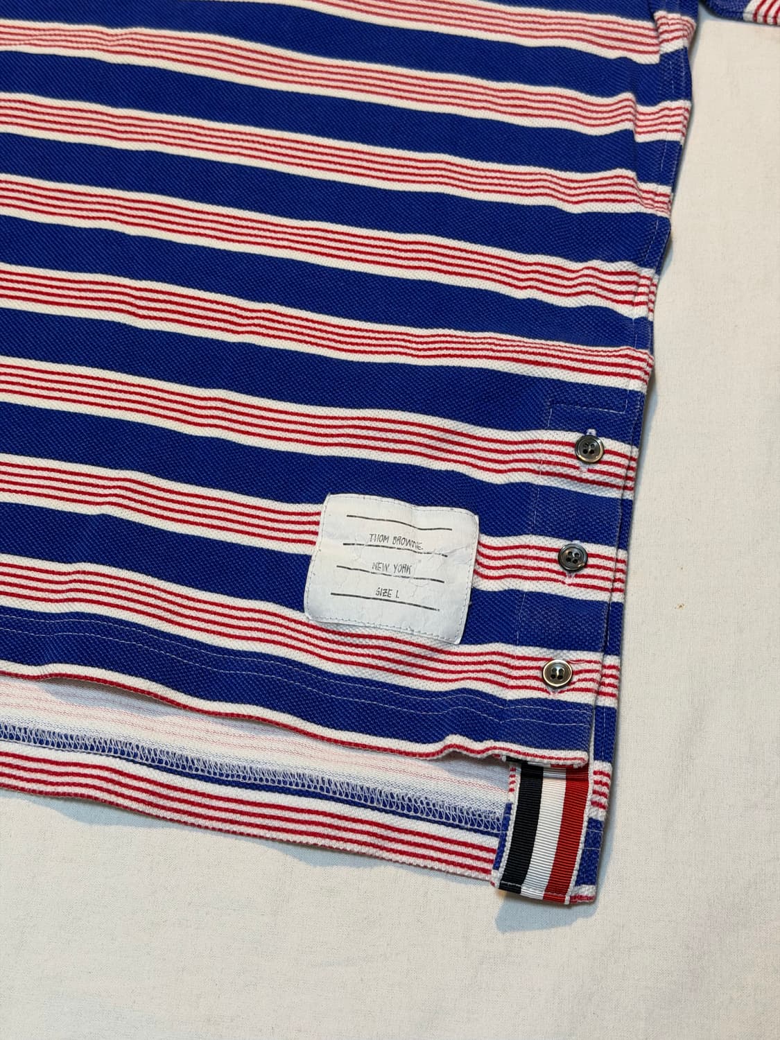 톰브라운 스트라이프 삼선 반팔 카라티 상품이미지2