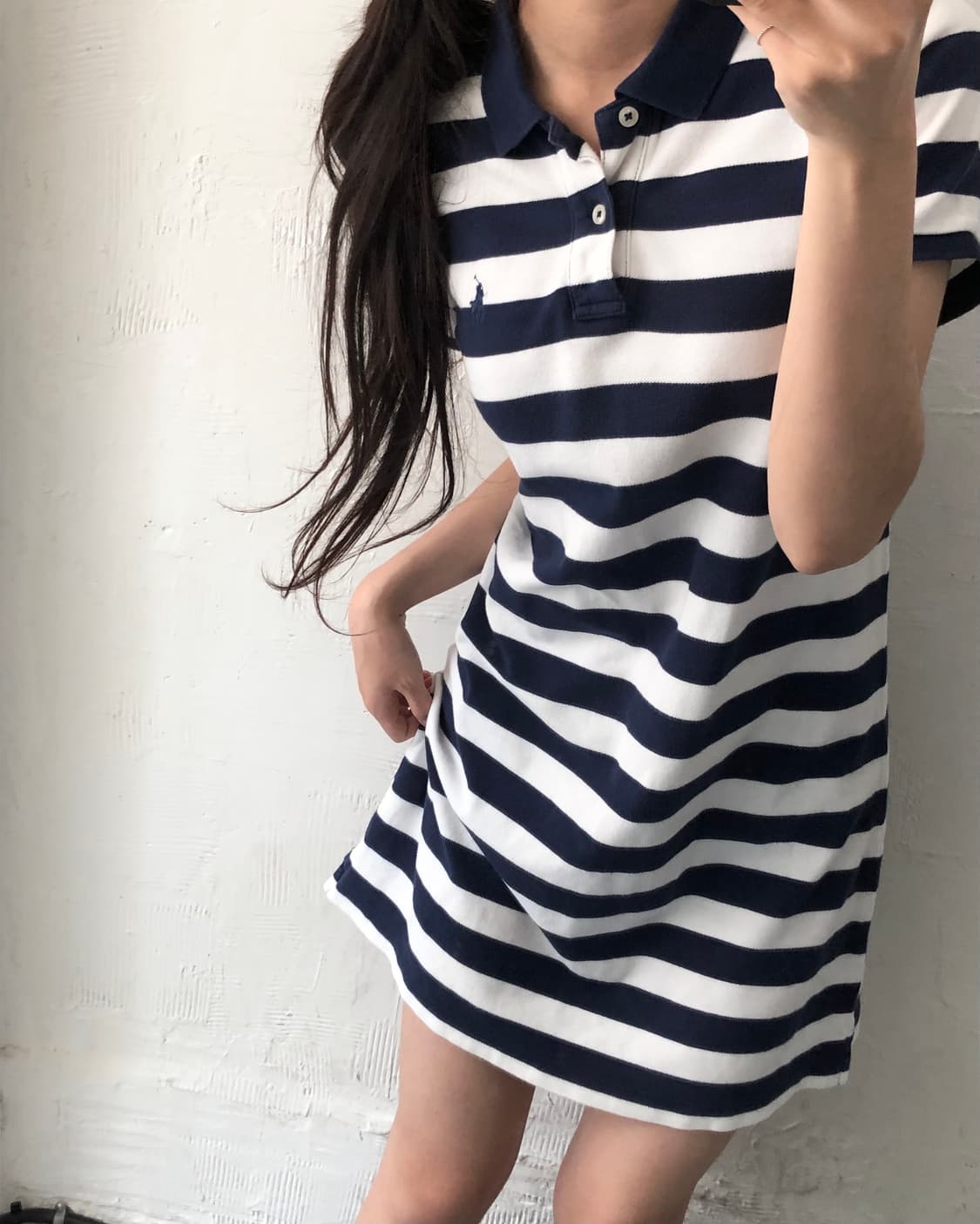 Polo 폴로 랄프로렌 신형 네이비 컬러 단가라 PK 원피스 상품이미지1