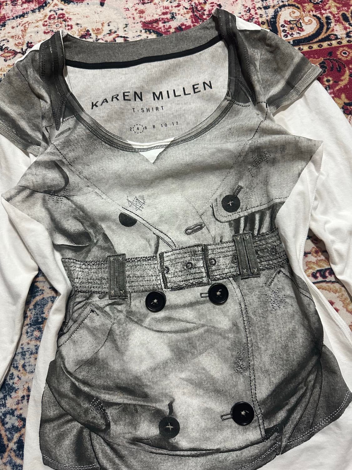 karen millen 레이어드 레이어드 7부 워싱 탑 상품이미지2