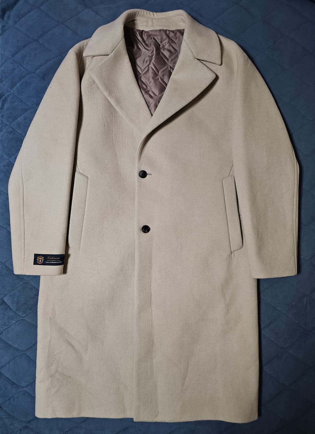 지오송지오 헤링본 패턴 벨티드 캐시미어 코트 상품이미지2