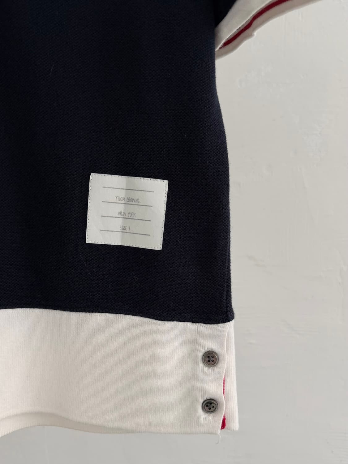Thom Browne 톰브라운 4-바 네이비컬러 카라니트 상품이미지5