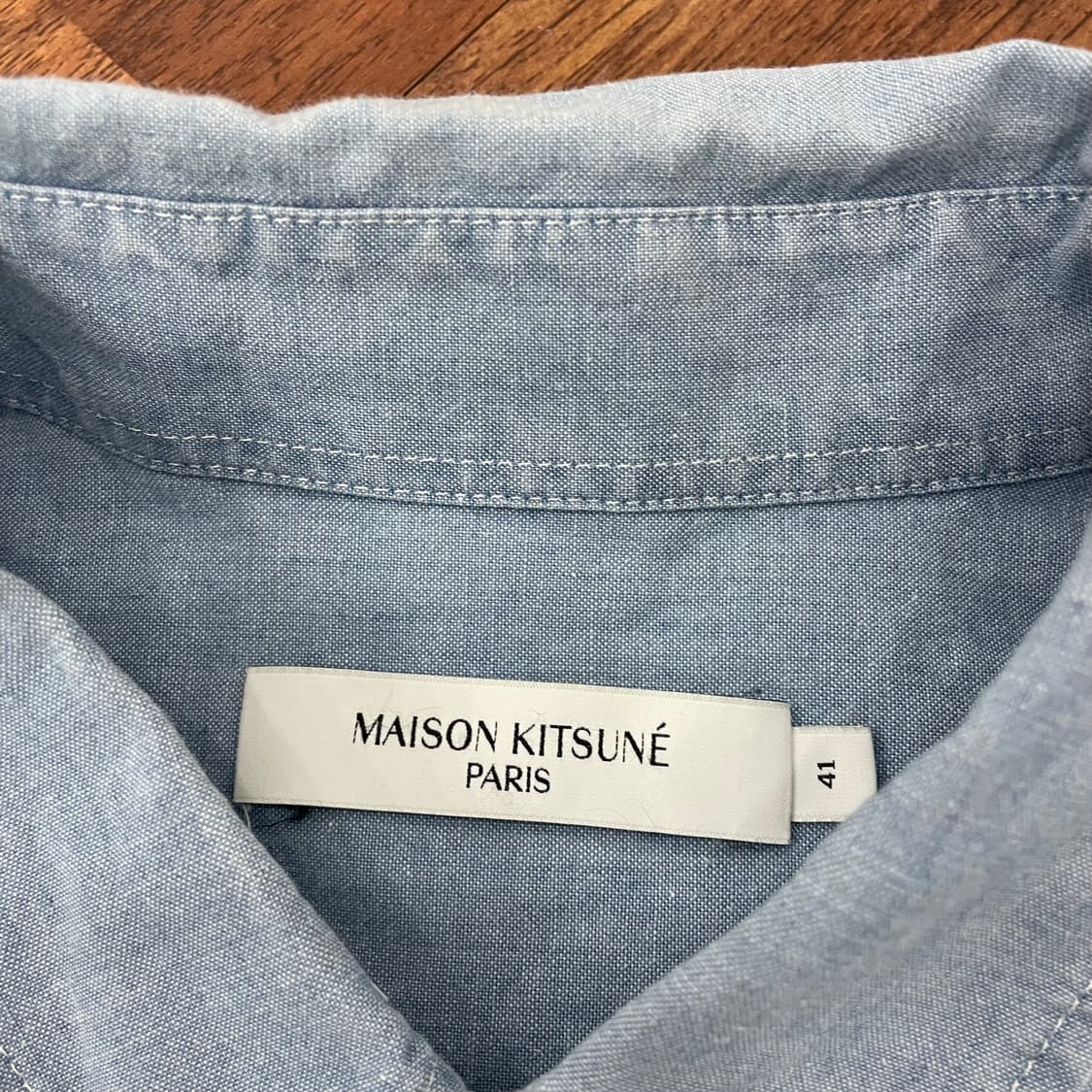 메종키츠네 폭스 헤드 패치 셔츠 상품이미지4