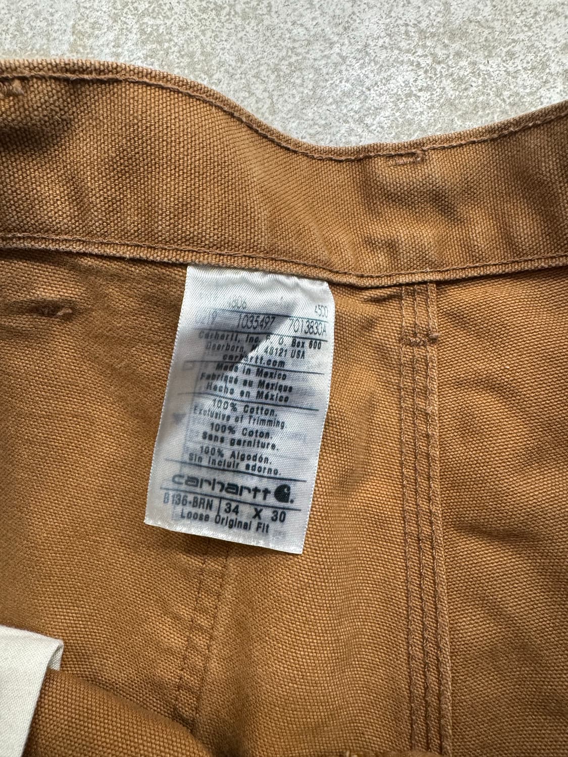 칼하트 B136 BRN 더블니 워크팬츠 상품이미지4