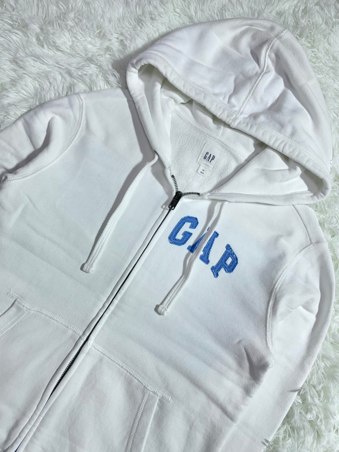 GAP 갭 성조기 빅로고 화이트 후드집업 상품이미지6